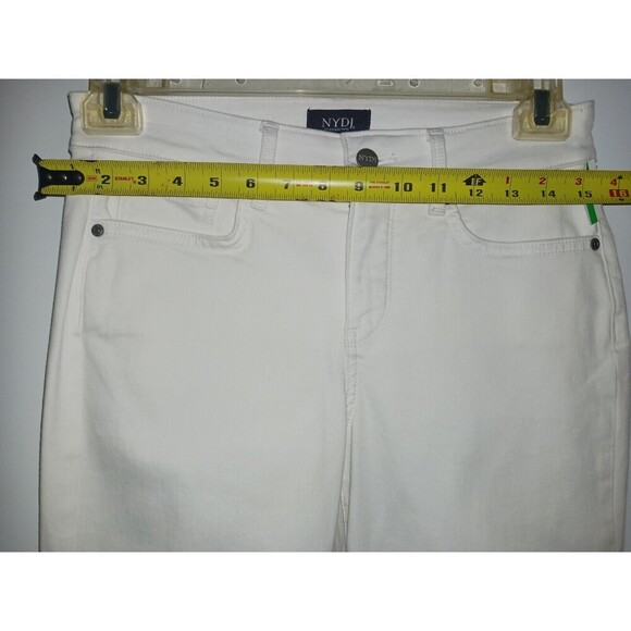 NYDJ Marilyn Straight Crop Jeans Womens‎ 4 Cuffed Optic White MCFO2108 LiftxTuck - Picture 6 of 10